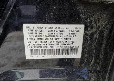 2016 Acura Ilx Base Watch Plus z USA, uszkodzony, nr VIN 19UDE2F31GA017864